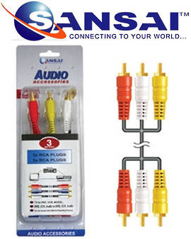 SANSAI 3RCA Plugs To Plugs 3m